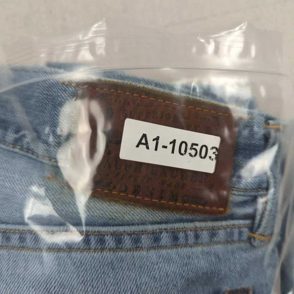 Polo Ralph Lauren Jeans Mens 36x32‎ Blue PRL Distressed Faded Straight